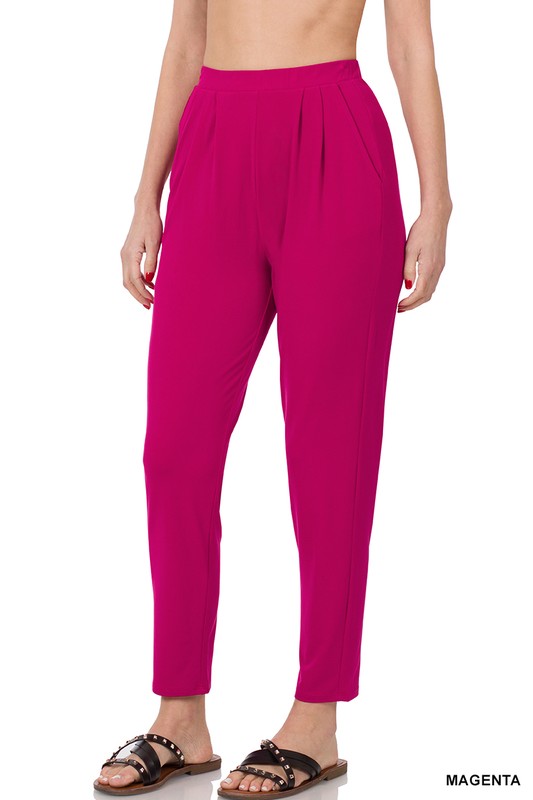 Pleated, Pocketed, Dress Pants in Multiple Colors