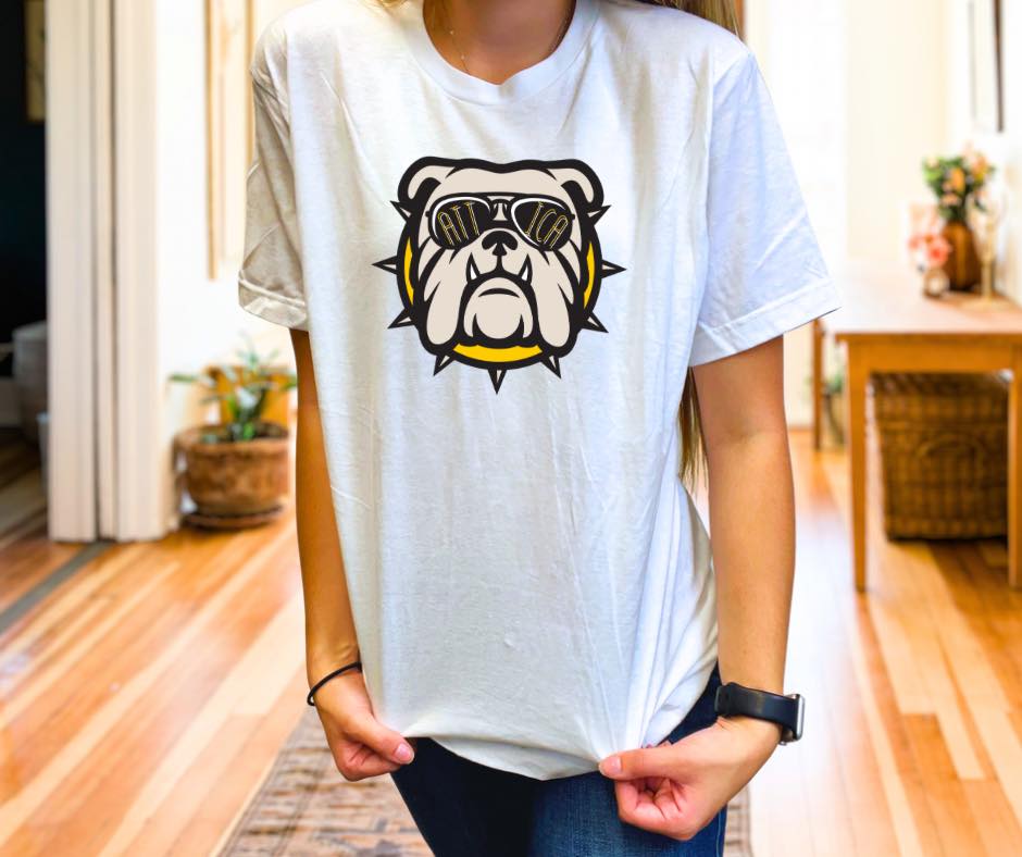 Bulldog Sunglasses, tee in toddler, youth, & adult