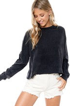 Cropped sweatshirt, in char black
