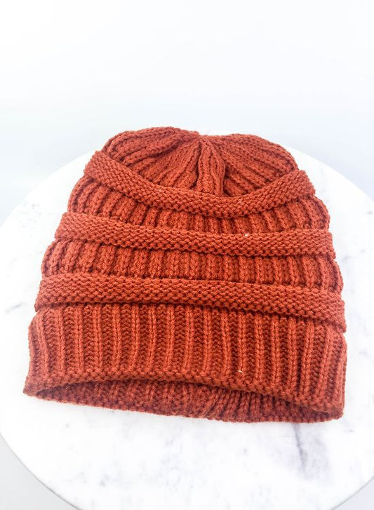 Orange Faux Fur beanie