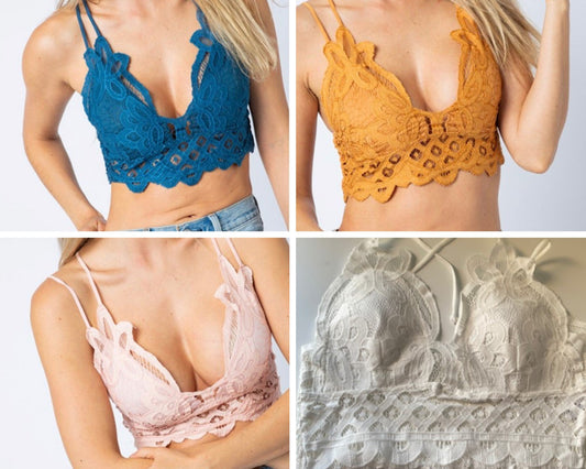 Crochet Bralette, bra in multiple colors