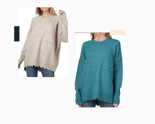 Fancy Fray Sweatshirt in Multiple Colors