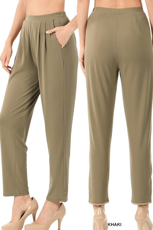 Pleated, Pocketed, Dress Pants in Multiple Colors
