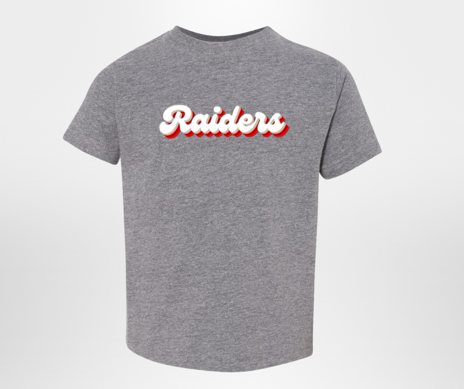 Retro Raiders, tee in toddler, youth, & adult