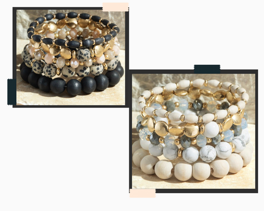 Natural Stack Bracelets in multiple colors