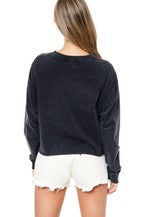 Cropped sweatshirt, in char black
