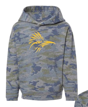 Roadrunner Head, patterned hoodie