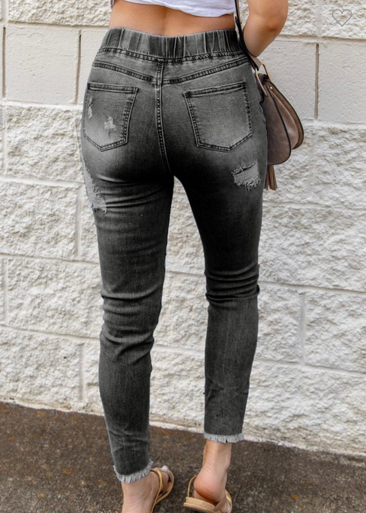 Drawstring Jeans, in grey