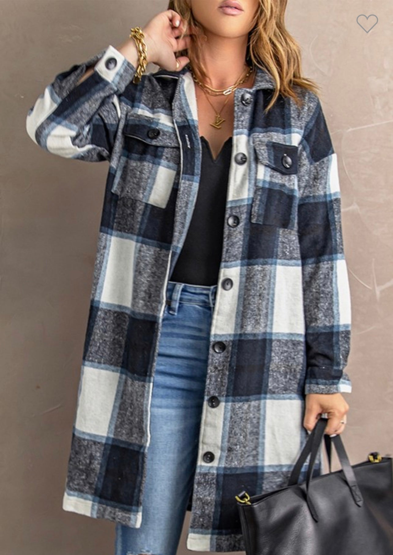 Long Distance, shacket in blue