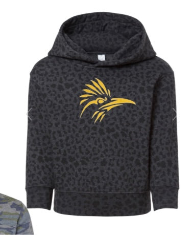 Roadrunner Head, patterned hoodie