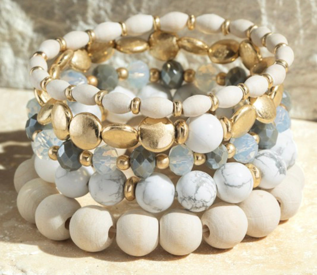 Natural Stack Bracelets in multiple colors