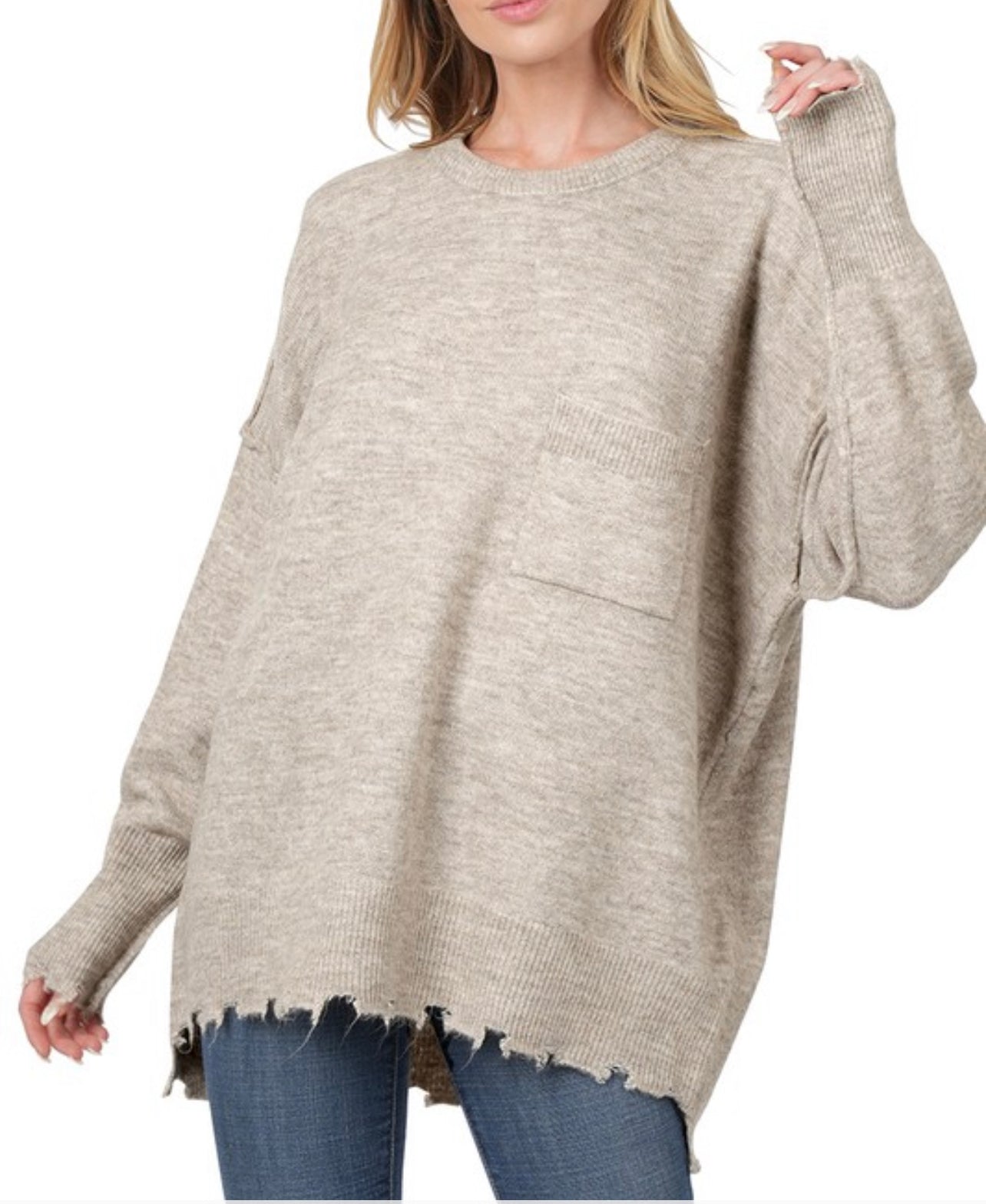 Fancy Fray Sweatshirt in Multiple Colors