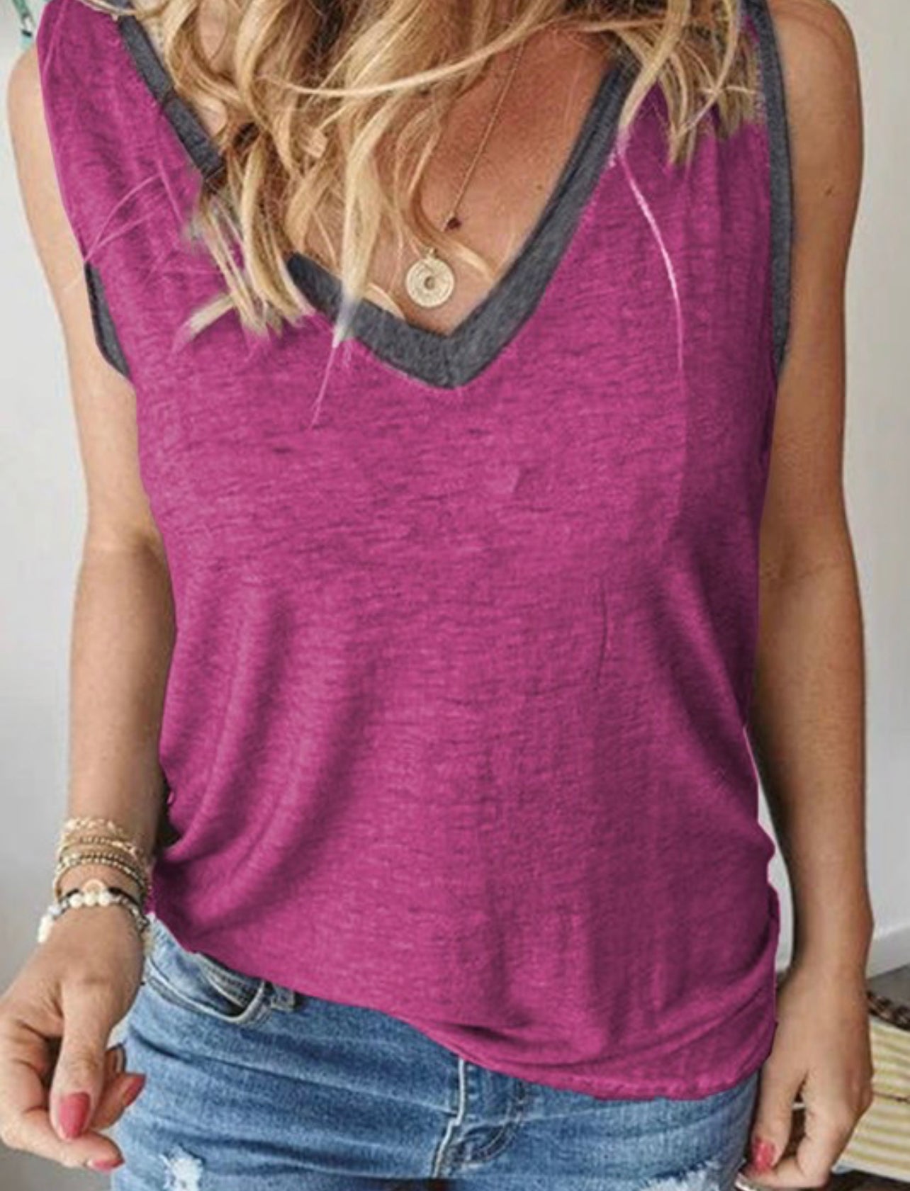 Vivacious V-neck Tank, in Multiple Colors (SWH)