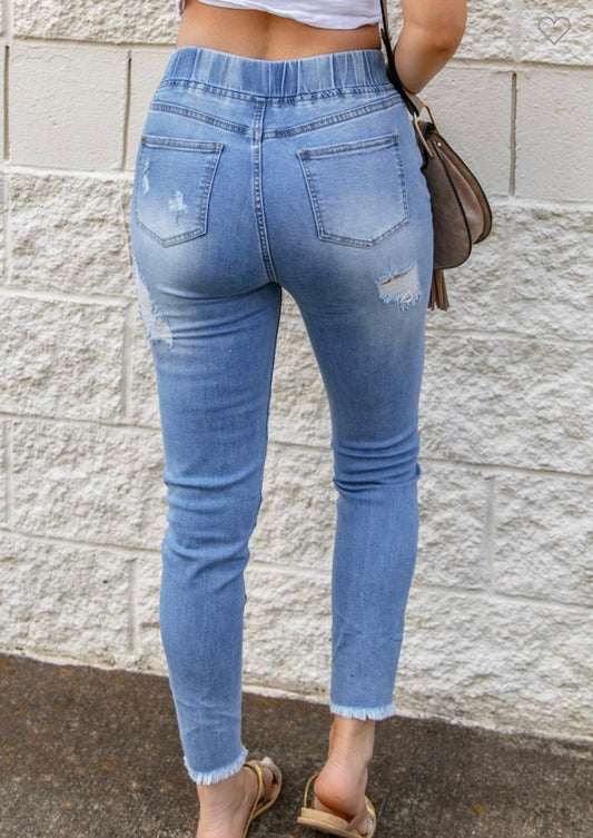 Drawstring Jeans, in blue (SWH)