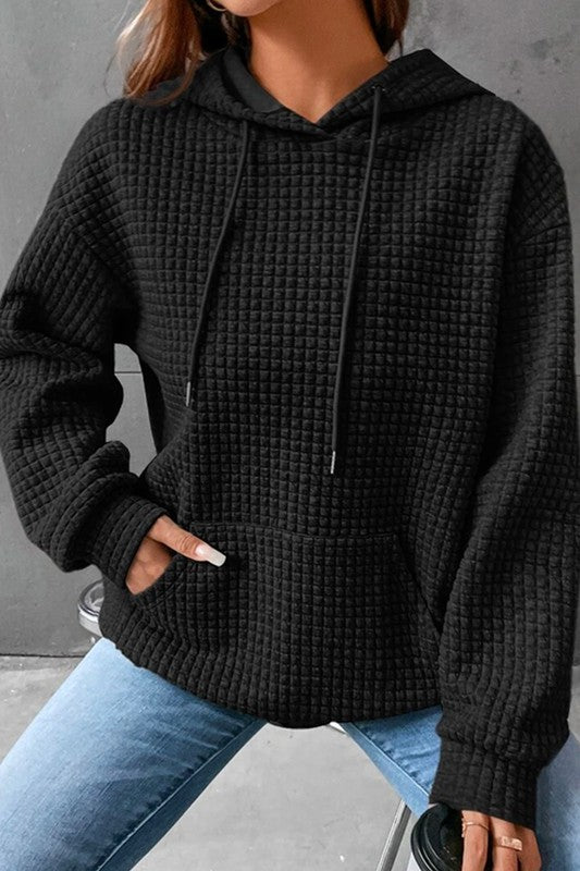 Lattice talk texture hoodie