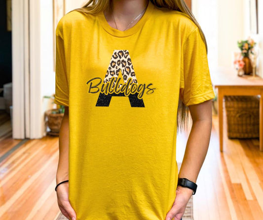 Split A Bulldogs, tee in toddler, youth, & adult