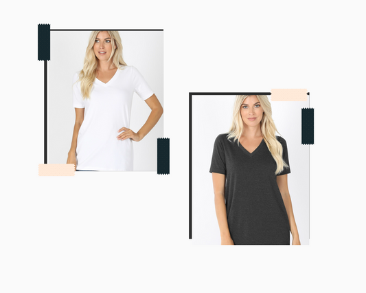 Basic-Vneck, in Multiple Colors