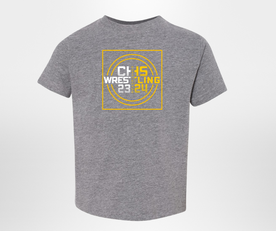CHS Wrestling, tee in toddler, youth, & adult