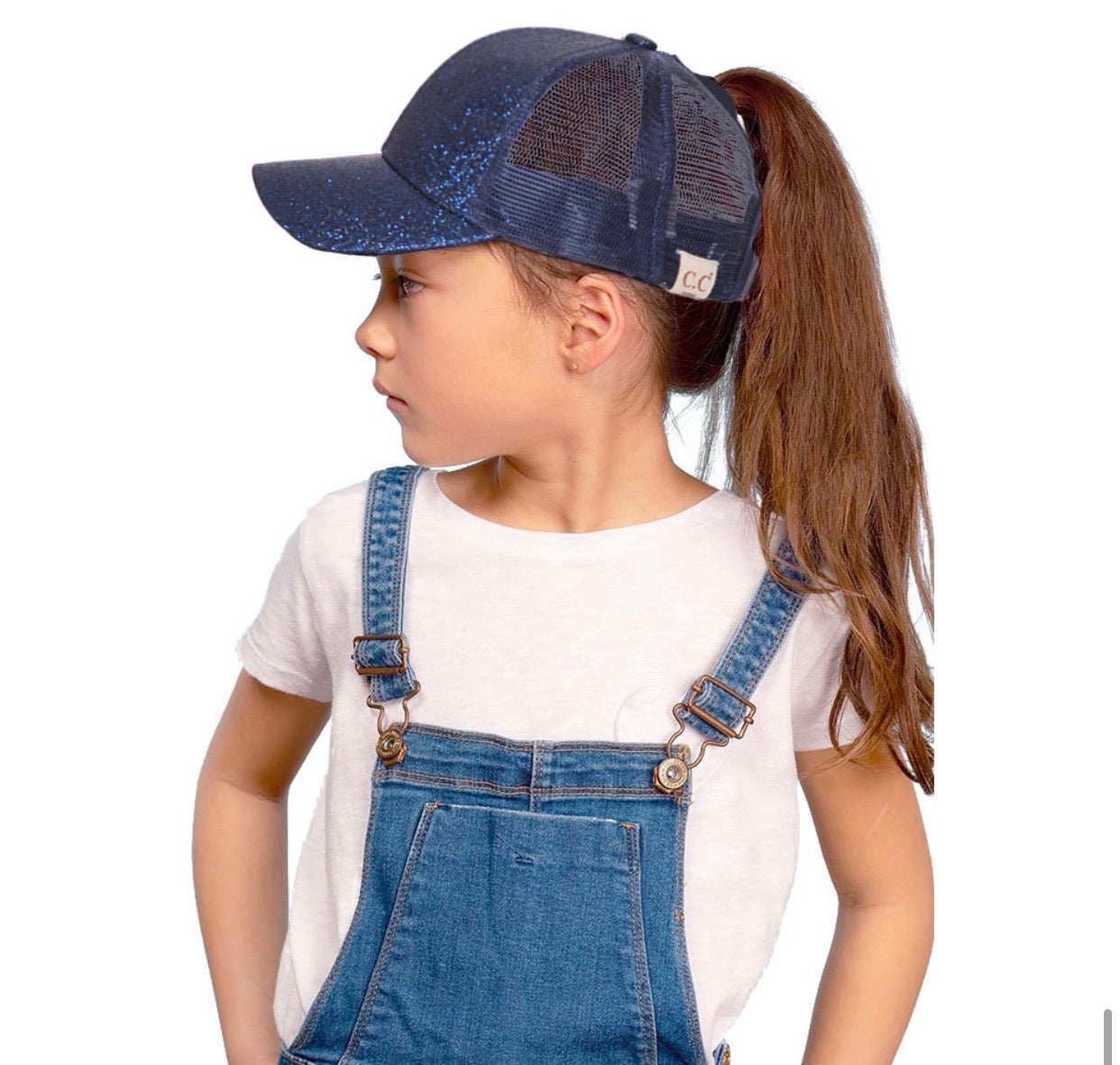 Youth, glitter pony tail hat
