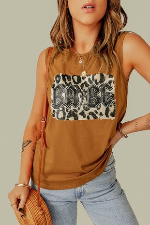 BABE Leopard Print Tank