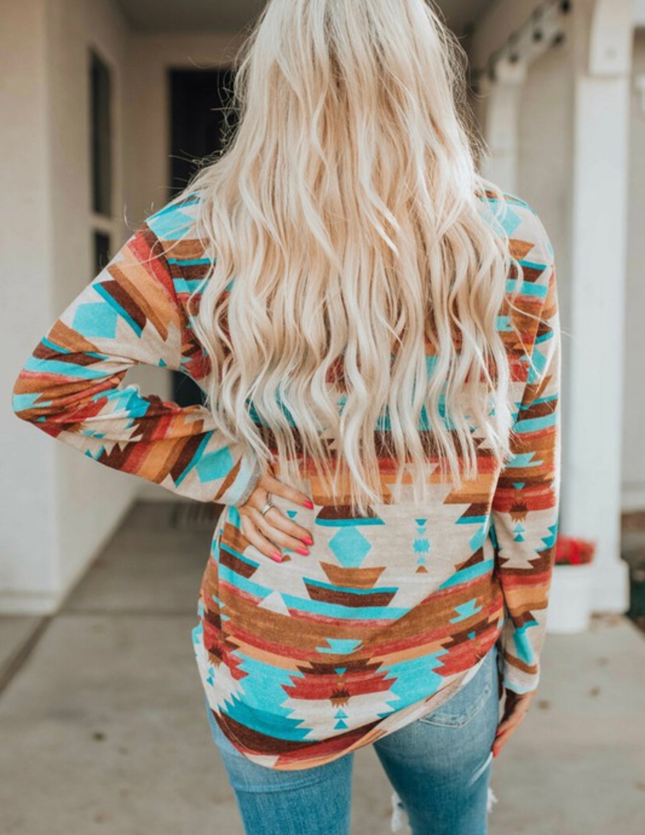 Aztec Button Up Top