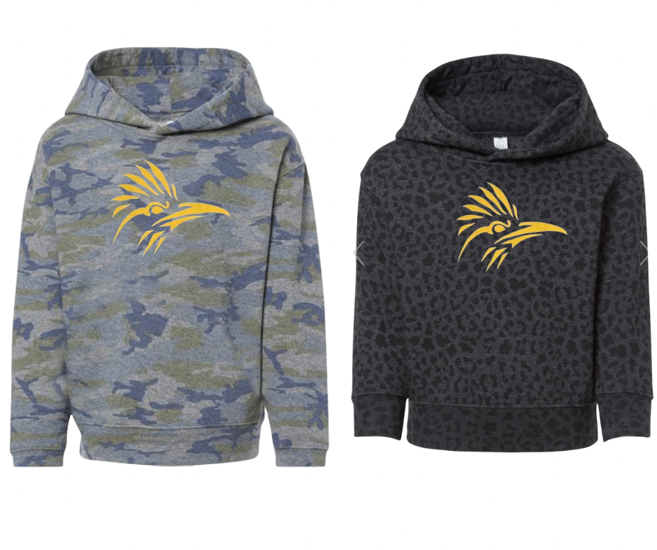 Roadrunner Head, patterned hoodie