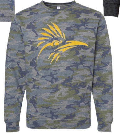 Roadrunner Head, camo sweatshirt